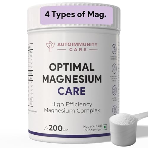 Autoimmunity Care Optimal Magnesium Care – 4-in-1 Magnesium Complex with B6 | Magnesum Glycinate, Citrate, Malate & Oxide | Supplement for Sleep, Stress, Muscle Cramps, Bones & Nerves | 200 gm (50 Servings)