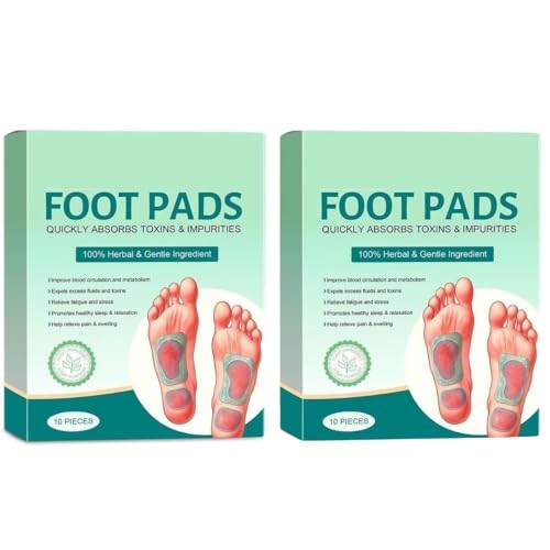 Image of Herbal Foot Detox Pads for Toxin Removal | Pain Relief Foot Patches for Feet Cleansing | Natural Ingredients for Sleep Aid | Overnight Use | Toxin Removal with Bamboo Vinegar and Acupoint Micro-Massage Technology(10 pieces) (Pack of 1)