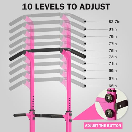 Image of SogesPower Power Tower Dip Station Pull Up Bar for Home Gym Adjustable Height Strength Training Workout Equipment,Pull Up Bar Station