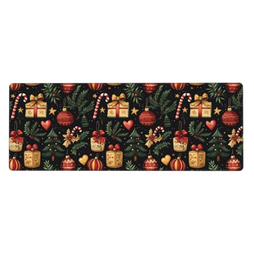 Tapis de bureau antidérapant style de Noël grand format anti-effilochage