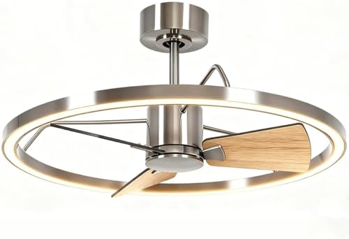 Ventilador de Teto com Luz LED Circular 70cm - Controle Remoto, 6...