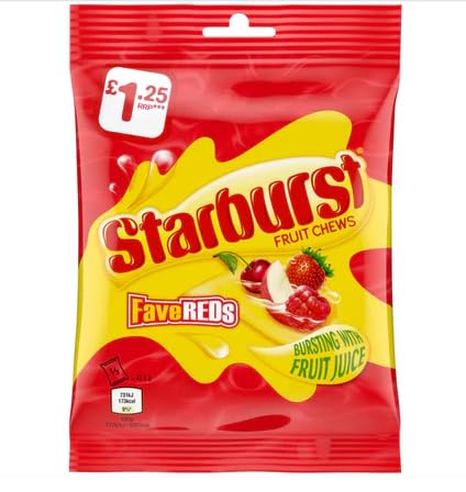 Starburst FaveReds Fruit Chews 12x127g (Wholesale Box)