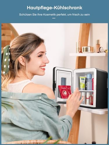 NORTHCLAN minikoelkast voor kamer 15 liter, met 220 V AC/12 V DC voor auto- en thuisgebruik, draagbare koel- en verwarmingskoelkast, perfect voor drankjes, cosmetica, snacks, Max & Eco-modus, zwart - Image 6