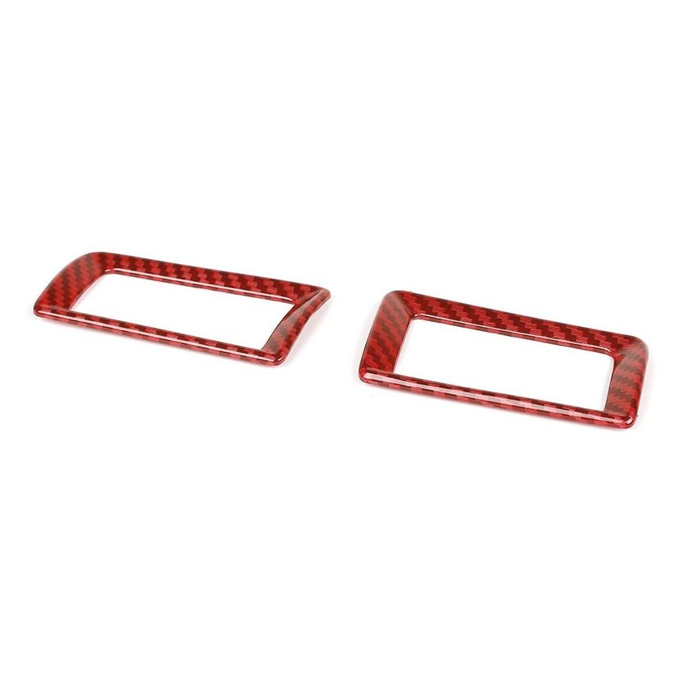 NinGYiYan 2 Set of - Center Console Air Vent Outlet Cover Trim Frame Red Carbon for Dodge for Ram 1500 2010,for Ram 1500 2011-2017