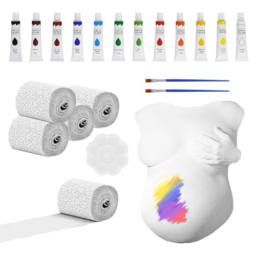 KBIBCK Babybauch Gipsabdruck Set, Gipsabdruck Babybauch Set mit Gipsbinden,...