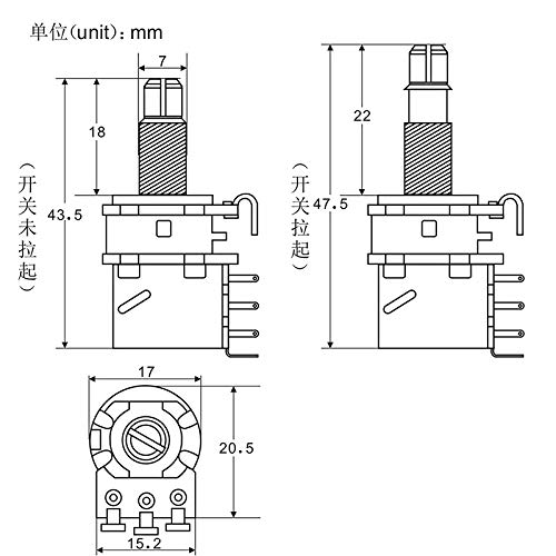 FLEOR A500K Push Pull Control Pot Potentiomètre Cône Audio Longue Tige Moletée Fendue 18-22mm pour Guitare Basse Volume… - Les Beatles, Paul McCartney, John Lennon, RIngo Starr, George Harrison FLEOR A500K Push Pull Control Pot Potentiomètre Cône Audio Longue Tige Moletée Fendue 18-22mm pour Guitare Basse Volume… – Image 8