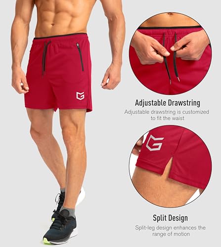 Image of G Gradual Men's Gym Workout Shorts Zipper Pockets 5 inch / 7 inch Quick Dry Breathable Runing Athletic Short for Men