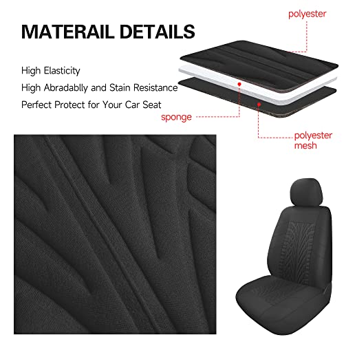 Pariitadin Car Seat Covers Full Set, Washable And Breathable Premium Cloth Automotive Vehicle Seat Cover For Car Interior, Universal Fit For Most Cars, Sedan, Truck, Suv(Black) #TOP6