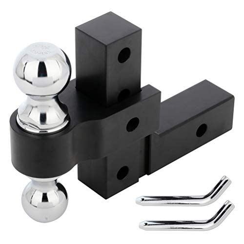 ECCPP Aluminum Dual Ball Mount Adjustable Trailer Tow Hitch 2 inch Receiver