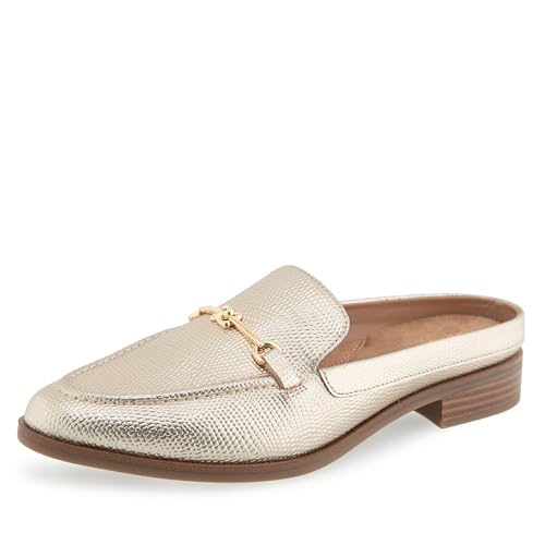 Aerosoles Women's Erik Loafer Mule, Gold Metallic Lizard Faux Leather, 9W