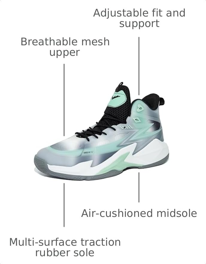 Image of Basketball Shoes for Womens Mens High Top Colorful Volleyball Fashion Breathable Sneakers Lace Up Sport Outdoor Lightweight Non Slip Shoe