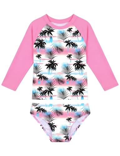 Image of Snowheart Girls Rash Guard Sets Long Sleeves Swimsuit 2 Pieces Tankini Bathing Suit Swimwear for Girls 3-12 Years
