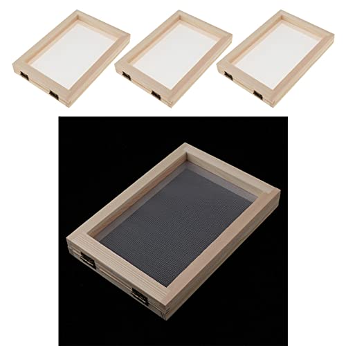 Prettyia Wooden Paper Making Papermaking Mould Frame Screen Mesh Tool Kits For Paper Handcraft Diy Paper Craft, Set Of 3Pcs #TOP5