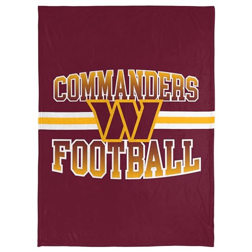 FOCO NFL Micro Raschel Plush Throw Blanket Stripe Logo 45 x 60 Washington Commanders