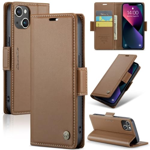 Étui de téléphone portefeuille en cuir ENILSA marron pour vos déplacements quotidiens