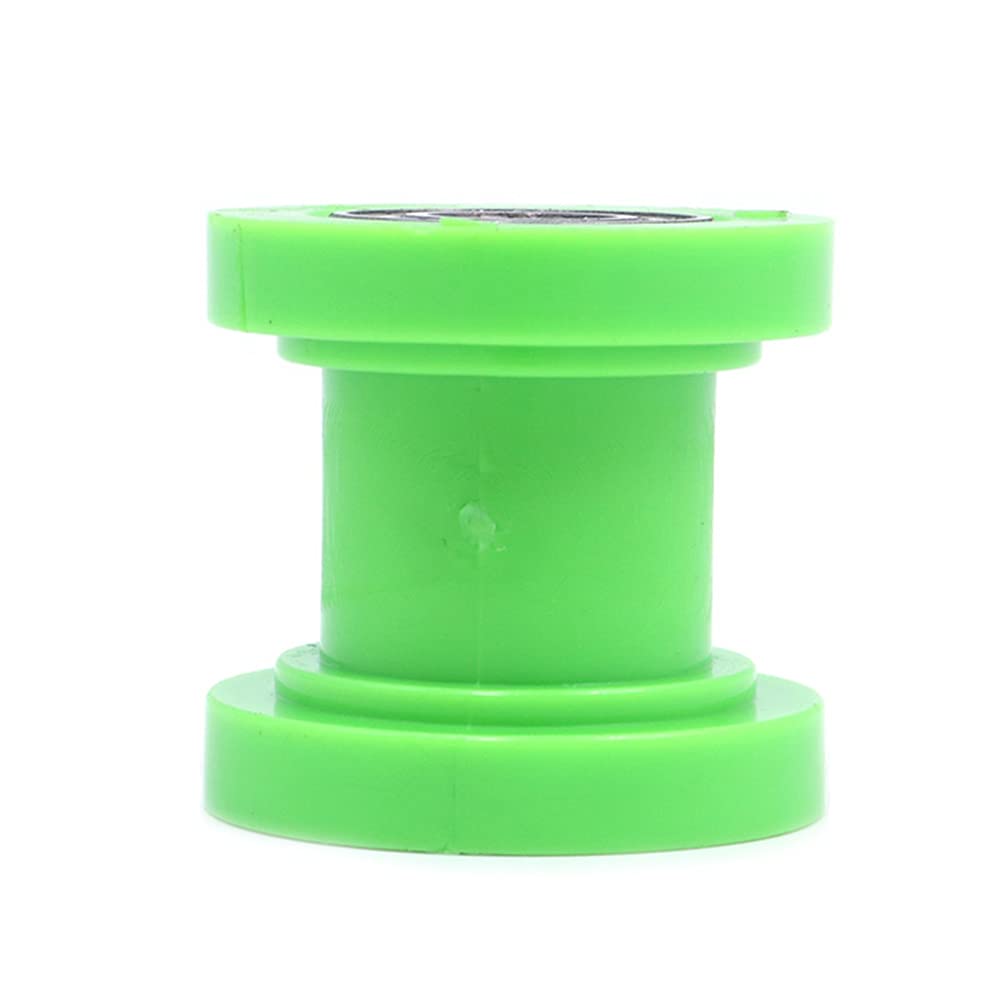 2 piezas de rodillo de cadena tensor de polea universal, rodillo de cadena de 10 mm, polea guía deslizante, polea guía de nailon, rodamientos de alta resistencia, guía de rueda tensor (verde)