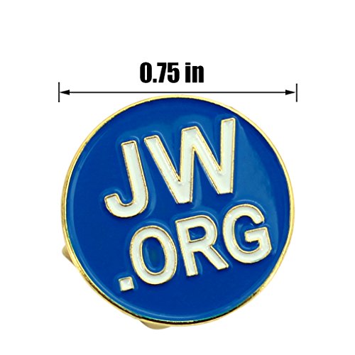 Jehovah Witness - 3/4" Round Blue Lapel Pin - JW.org Neck Tie Hat Tack Clip Women or Men Suits-Gold Round -10 Pcs
