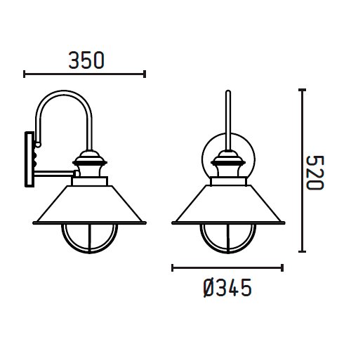Faro Barcelona NAUTICA Wandleuchte – Rostbraun, Mit Blasenglas, Für Terrasse & Garten, E27 Fassung