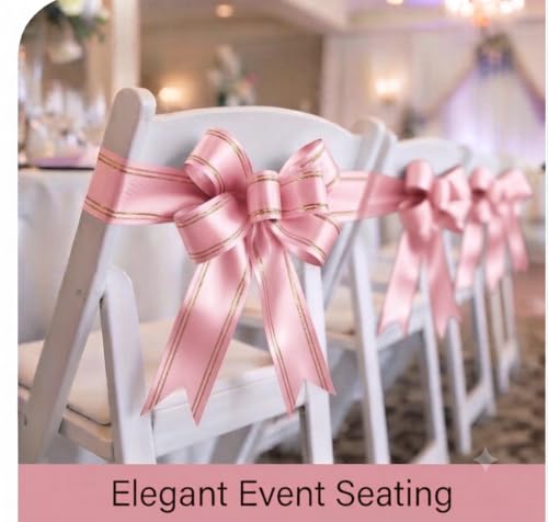 Image of Prokart - Pull Bow Gift Ribbon for Gift Wrapping, Large Decorative Pull Bows for Presents, Hampers, Flower Bouquets, Wedding, Birthday, Christmas & Party Decorations (50MM, Baby Pink, Pack of 100PC)
