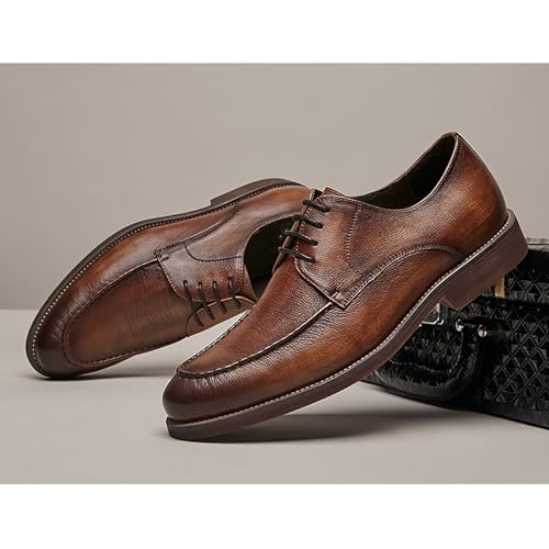 Men's Genuine Leather Shoes Non-Slip Rubber Sole Classic Cushioned Design for Business, Wedding, Casual & Outdoor Wear4