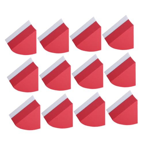 VINTORKY 20個 アップリケパフ ゆるいメイフトベロー 大きい 補う ーション用化粧スポンジ 粉 化粧品スポンジ 三角顔メイクパフ 親水性ポリウレタン 赤