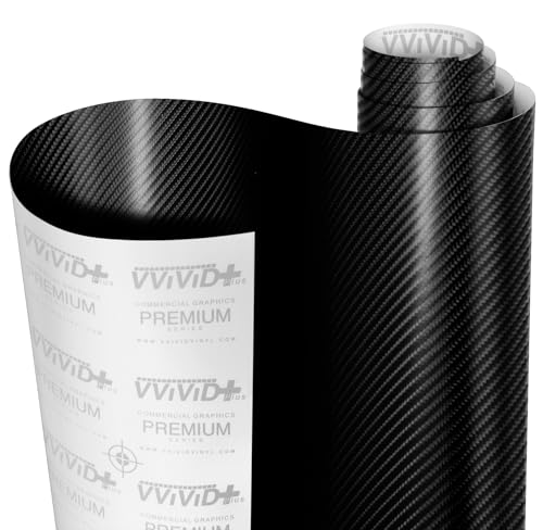 2Ft X 5Ft Vvivid Black True R Carbon Fiber Vinyl Wrap Roll with Air Release Technology (2Ft X 5Ft)