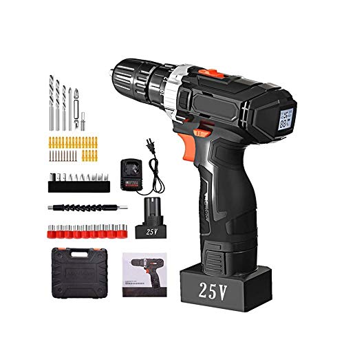25 V Lithium-Bohrmaschine Digitalanzeige Haushalts-Multifunktions-Elektroschrauber Schraubendreher, 36-teiliges Elektro…