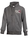 Kapuze mit Kordelzug Ultrasport Herren kapuzen-Sweatjacke Key Largo, Grey, L, 1208-150-L