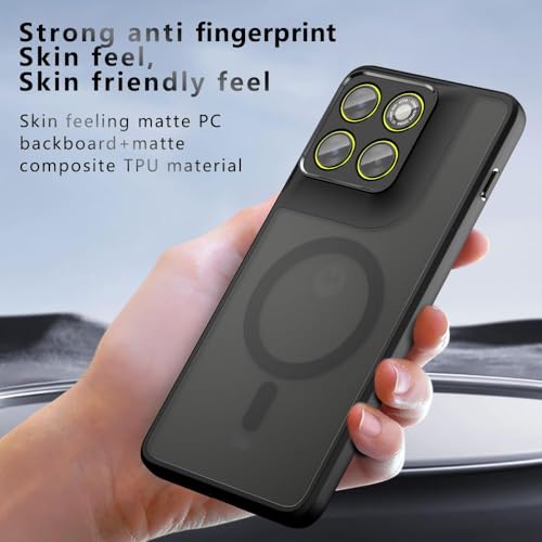 Image of QUIETIP Magnetic Case for Motorola Edge 70 Pro,[Compatible with MagSafe] Translucent Matte Drop Protection Cover,Black
