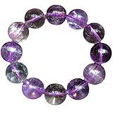 HHCTEBEC Pulsera de kunzita para Mujer, Pulsera elástica de Cristal púrpura Genuino para el Amor y el Equilibrio Emocional, joyería de Piedra Natural, Regalo de Valor, Enfoque, Equilibrio,10MM