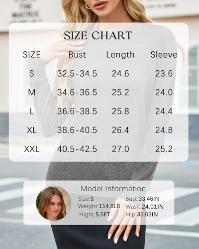 Image of Arach&Cloz Women's Wool Blend Classic Crew Neck Casual Fall Sweaters