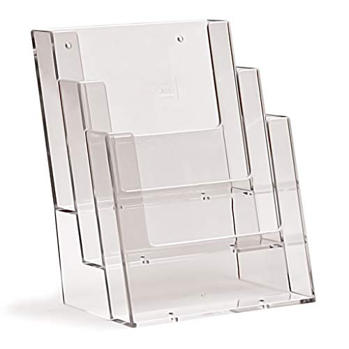 taymar - Soporte para folletos, color transparente 3 Fächer Cover