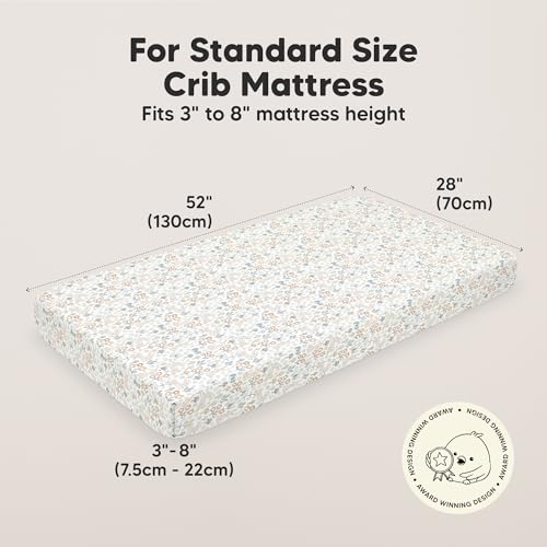 Image of KeaBabies 2-pk Organic Cotton Crib Sheets for Boys Girls 52x28 (Prairie) | Fitted Crib Mattress Sheet Neutral, Breathable Cover for Baby Bed Set, Toddler Mattress, Soft & Cute Prints