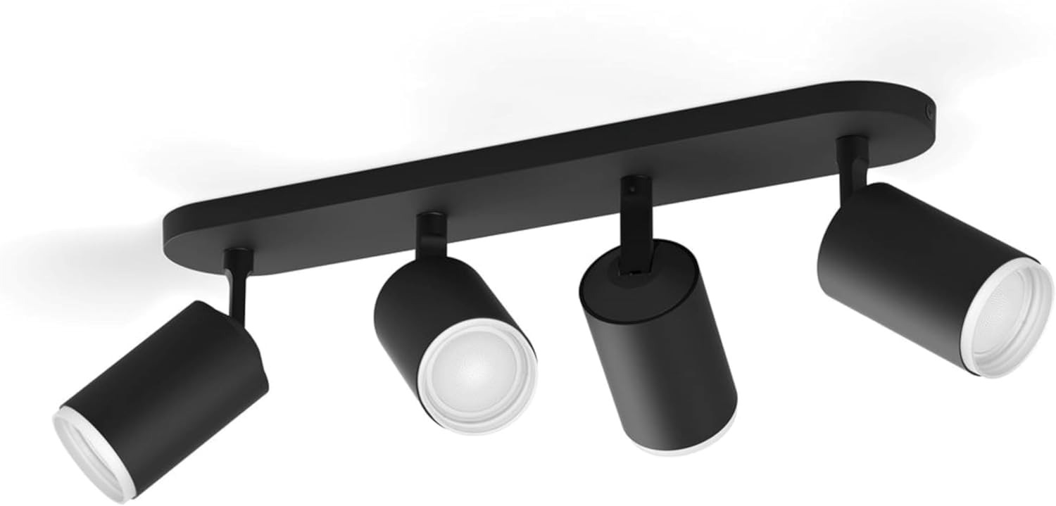 Philips Hue White & Color Ambiance, Spot Fugato +Ampoule, Kit de 4, Noir