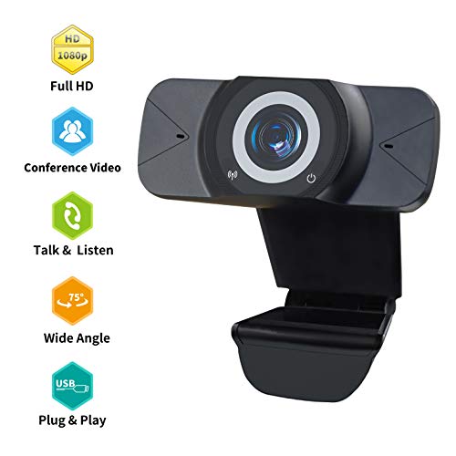 PC Camera with Microphone, CNSL Webcam 1080P Full HD USB Computer Camera,Auto Focus