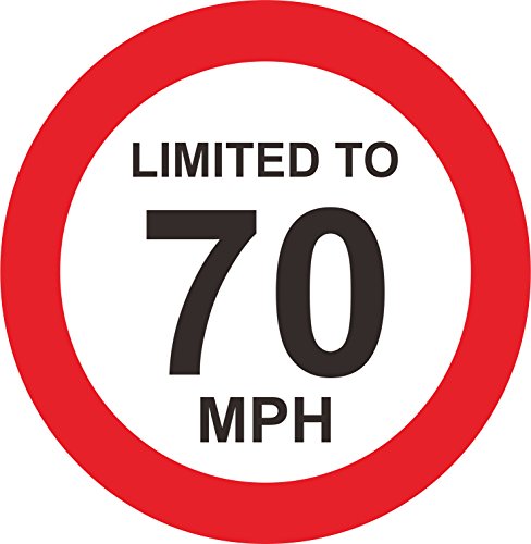 Autocollant sécurité 70 MPH avertissement vitesse format 15 cm