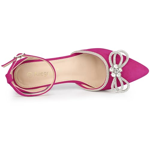 Allegra K Women's Rhinestones Bow Ankle Strap Stiletto Heel Sandals Pumps4