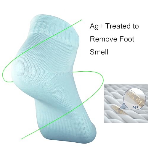 Image of Womens Anti Odor Breathable Moisture Wicking Sports Cotton Low Cut /Quarter Crew Socks for Athletes Foot