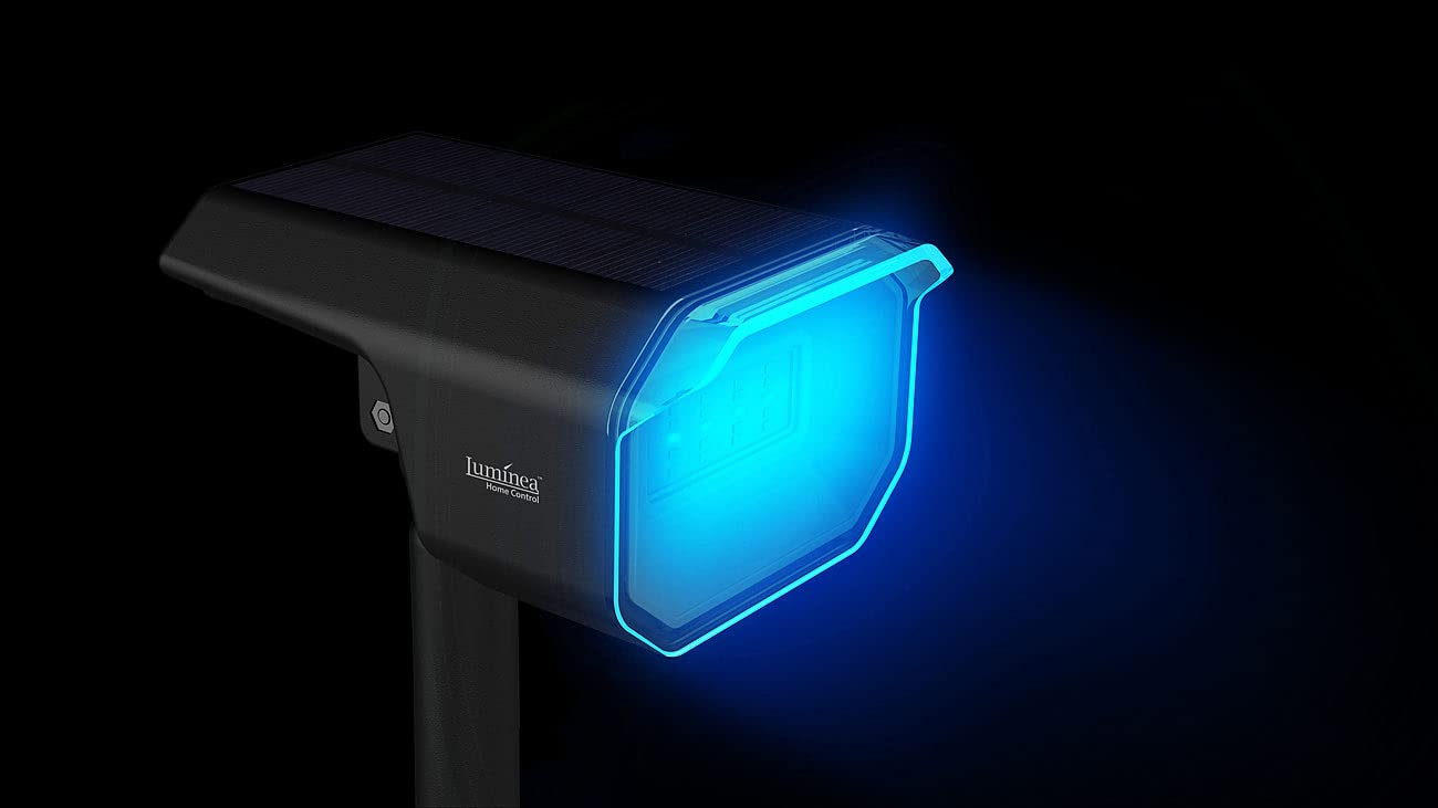 Luminea Home Control Erdspieß Strahler Solar: 6er-Set smarte Solar-Spots, RGB-CCT-LED, 100 lm, 2.200 mAh, 1 W, IP65 (Solarstrahler mit App, LED Solarspot, iPad)