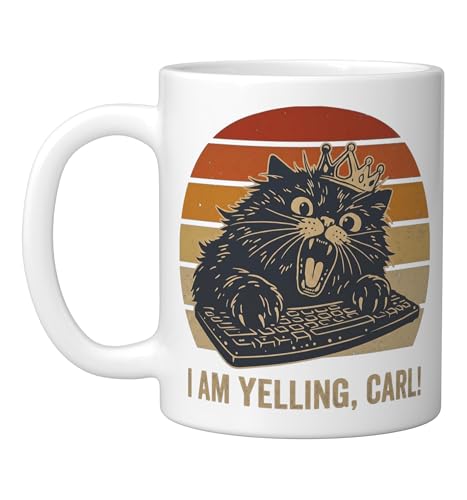 Taza de Cerámica Divertida I Am Yelling Carl 11 oz miniatura 1