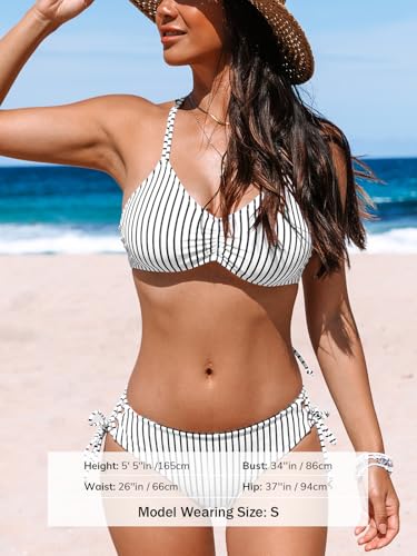 Image of CUPSHE Women's 2 Piece Bikini Set Back Braided Straps with Reversible Bottom
