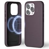 MOFT Designed for iPhone 15 Pro Case, MOVAS Vegan Leather Soft & Smooth & Anti-Scratch Protective Phone Case, Compatible with MagSafe, Fine Fiber Lining, Lifted Camera Ring Magnetic Case, BlackBerry