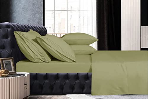 Image of Mocassi Queen Sheet Set - Luxury Hotel 1800 Premier Bedding Sheets & Pillowcases - Ultra Soft Breathable & Cooling Bed Sheets - Deep Pocket - Wrinkle Resistant - 6 Piece Set - Queen, Sage Green