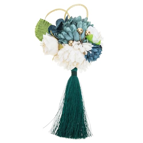 KESYOO 和風手作りヘアアクセサリー アリゲーターのヘアクリップ 女 用シュシュ リボン髪留め 魅力 女 用ヘアアクセサリー 日本の花バレッタ 花かんざしクリップ ファブリック Green