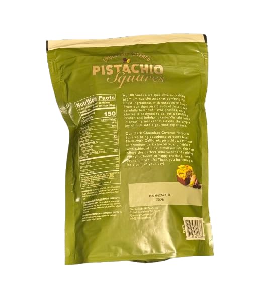 Pistachio Square Dark Chocolate Covered Premium Dark Chocolate With Himalyan Pink Salt (14 OZ)