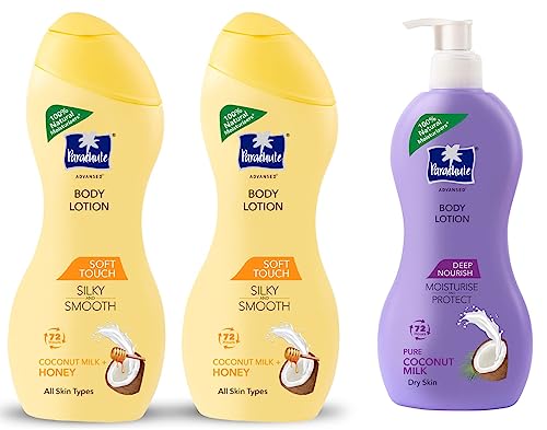 Image of Parachute Advansed Body Lotion Soft Touch, 250 ml (Pack of 2) & Parachute Advansed Deep Nourish Body Lotion,With Pure Coconut Milk,400 ml