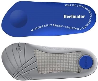 HeelinatorPremium Quality ¾ Plantar Fasciitis Gel Insole for Men & Women – Foot & Heel Pain Relief Orthotic – Orthopedic Support – Men’s 8-12