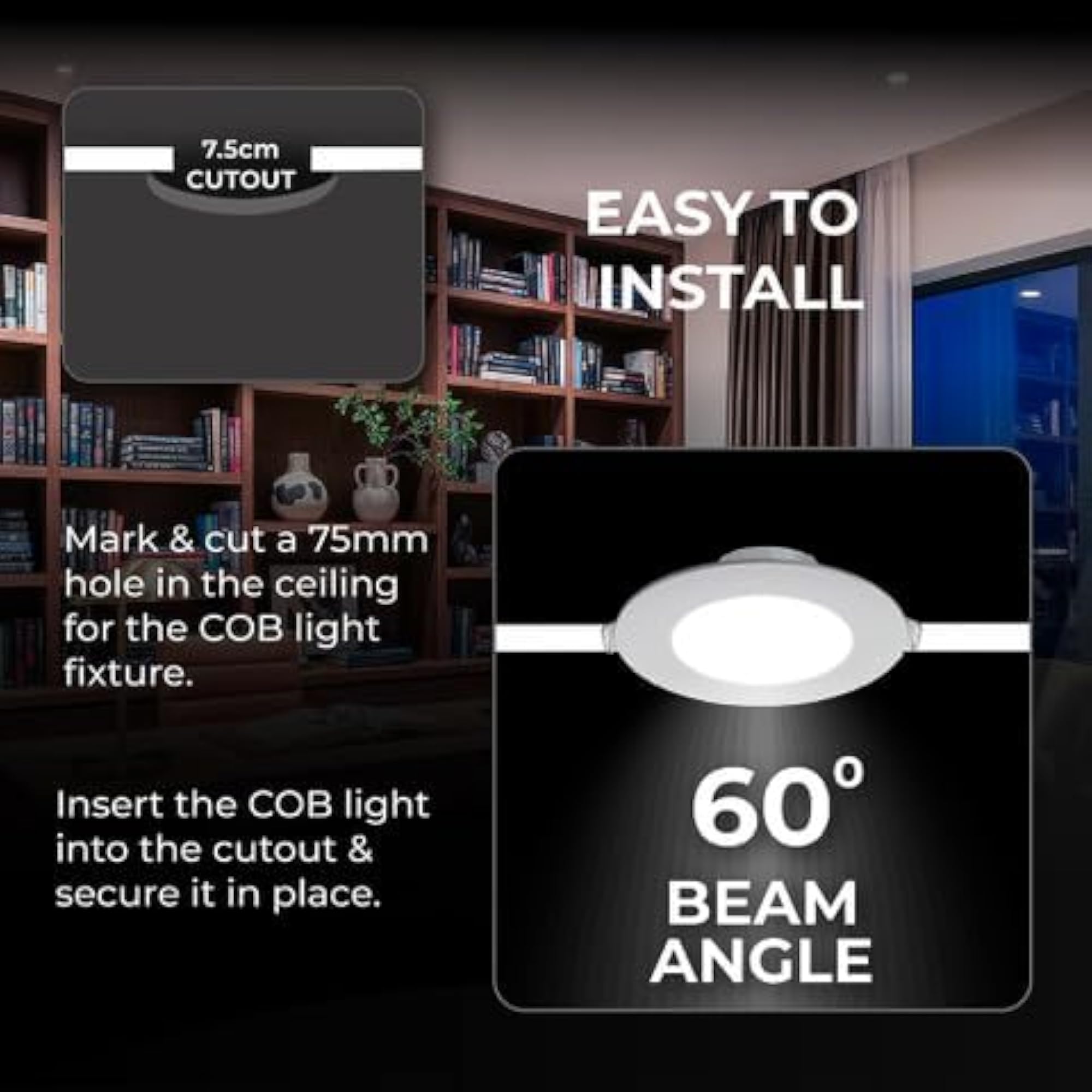 3W LED Downlight, Slim Round White Ceiling Light