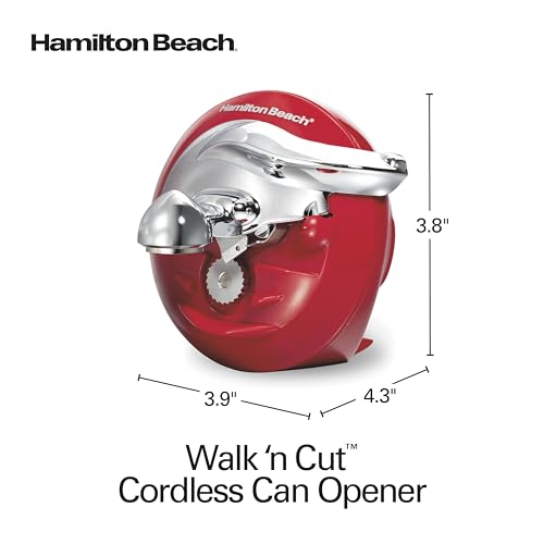 Hamilton Beach Walk 'n Cut Electric Can Opener for Kitchen, Use On Any Size, Automatic and Hand-Free, Cordless & Rechargeable, Easy Clean Removable Blade, Red (76506) - Image 8