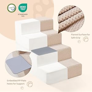   4-Step-Dog-Stairs-18-H-Dog-Stairs-for-High-Beds-Non-slip-Bottom-Pet-Stairs-for-Small-Dogs-and-Cats-Indoor-Pet-Steps-Dog-Ramp-for-Bed-Beige